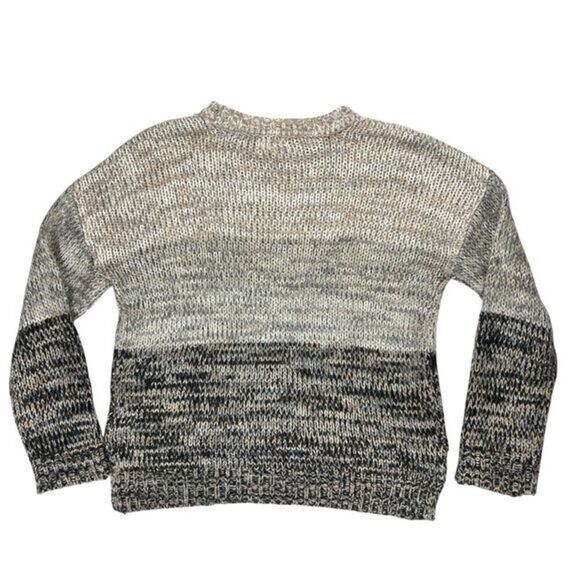 Cupio Chunky Knit Sweater Womens Size X-Large Color Block Gray Black Hi-Lo Hem - Picture 6 of 16